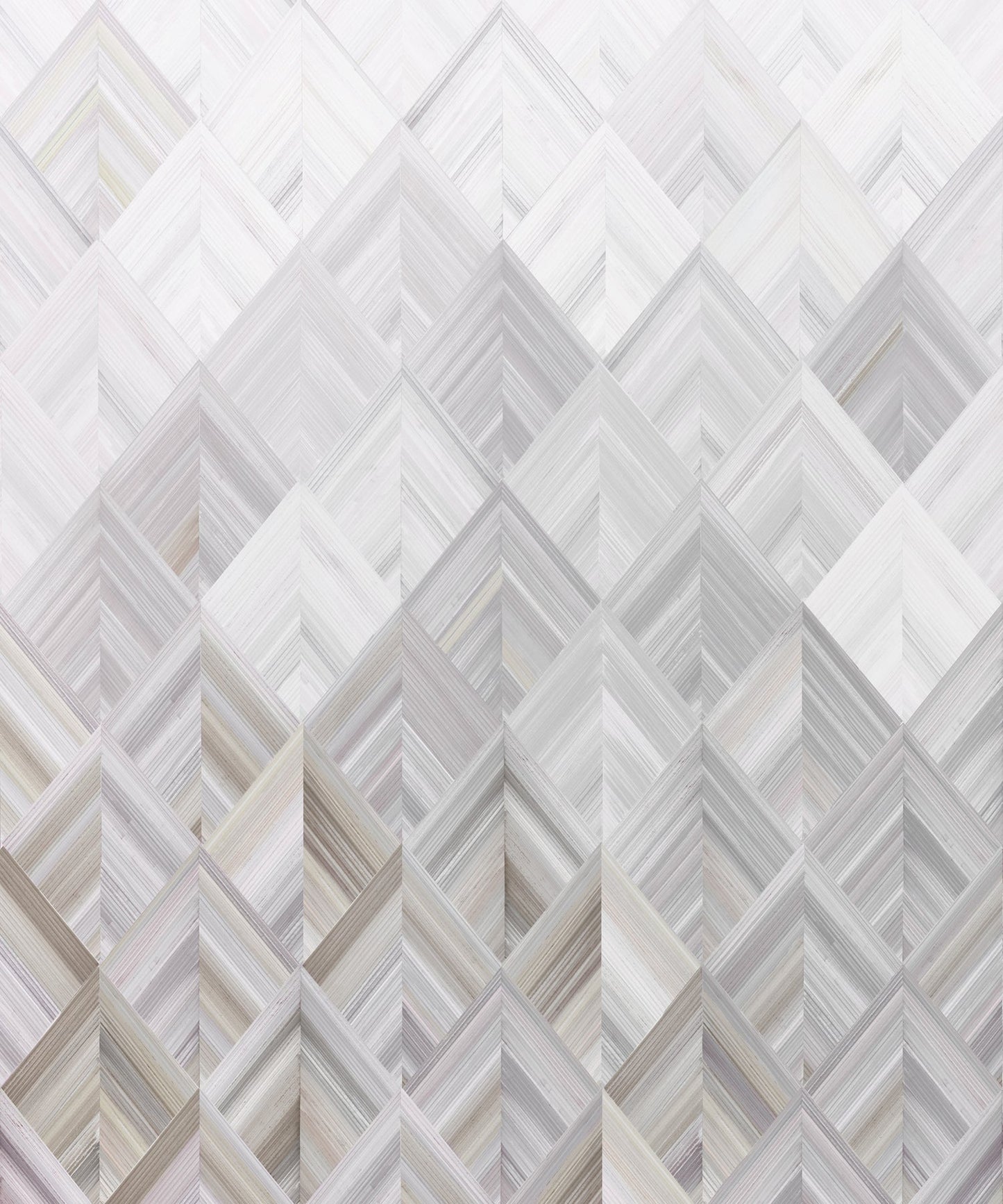 Diamond parquet grey wall mural with a pale grey and cream palette and subtle grain texture.