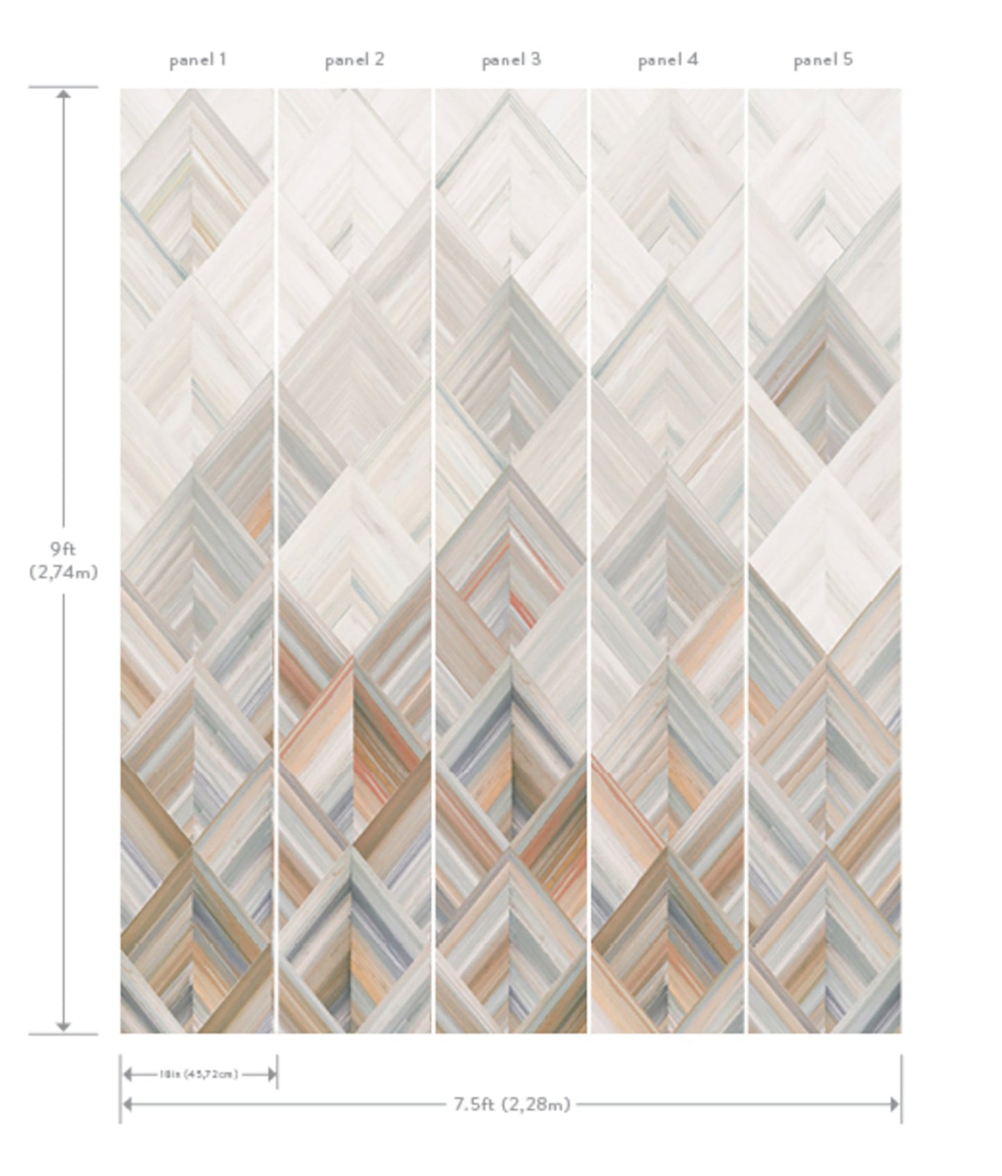 York Wallcoverings York Wallcoverings Diamond Parquet Orange Wall Mural   Oranges   - MU0215M