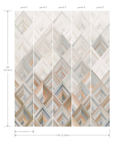 York Wallcoverings York Wallcoverings Diamond Parquet Orange Wall Mural   Oranges   - MU0215M
