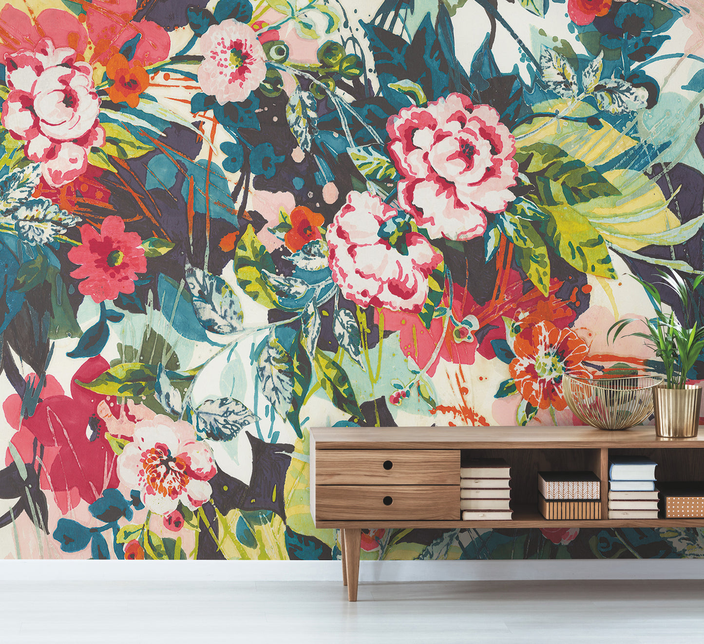 York Wallcoverings Mural Resource Library Pop Floral Bright Wall Mural      - MU0217M