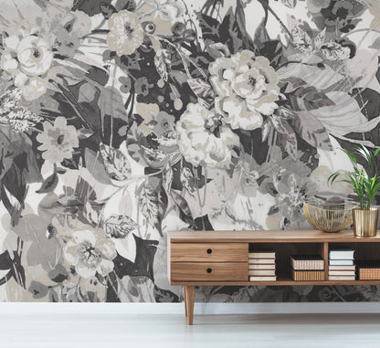 York Wallcoverings Mural Resource Library Pop Floral Neutral Wall Mural   Neutrals   - MU0218M