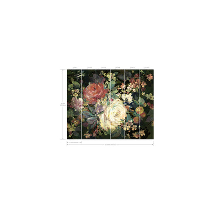 York Wallcoverings Mural Resource Library Impressionist Floral Red Wall Mural  Florals and Flowers Multicolor   - MU0246M