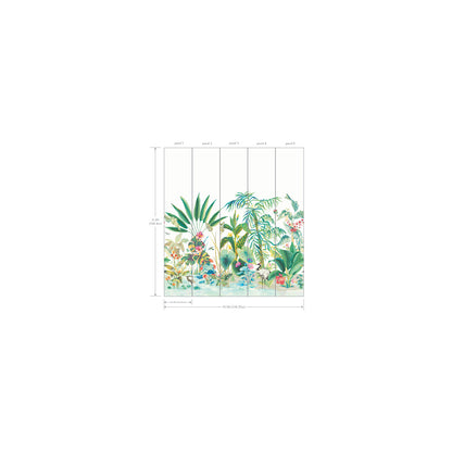 York Wallcoverings Mural Resource Library Tropical Panoramic White Wall Mural  Tropical Whites and Off-Whites   - MU0254M
