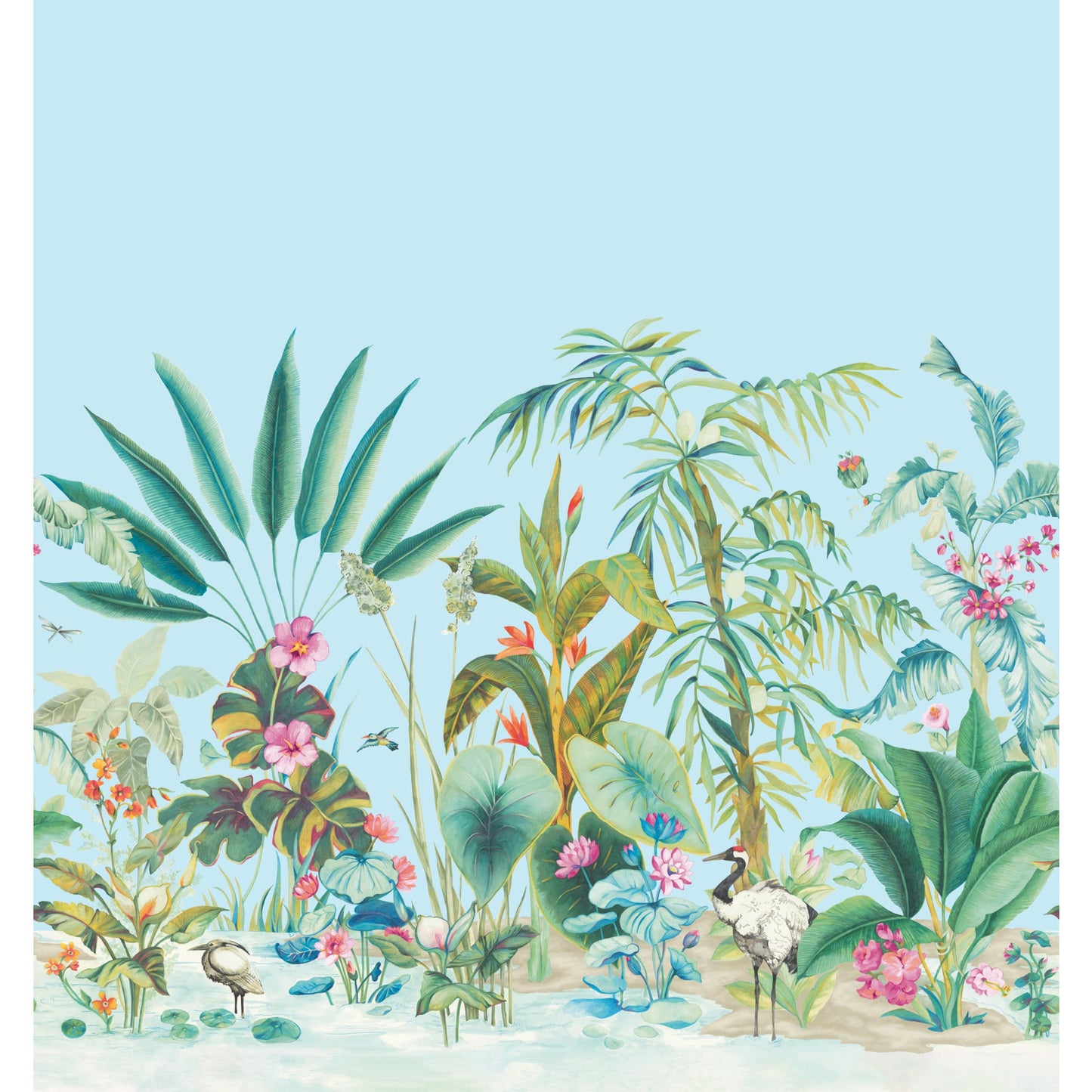 York Wallcoverings Mural Resource Library Tropical Panoramic Blue Wall Mural  Tropical Blues   - MU0255M