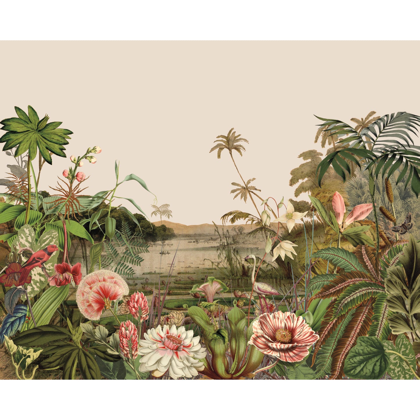 York Wallcoverings Mural Resource Library Floating Gardens Green Wall Mural  Botanical Greens   - MU0262M