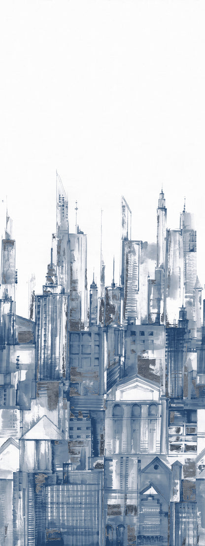 York Wallcoverings Classics Cityscape Blue Wall Mural   Blues   - MU0275M