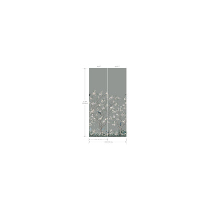 York Wallcoverings Classics Lingering Garden Grey Wall Mural  Florals and Flowers Greys   - MU0313M
