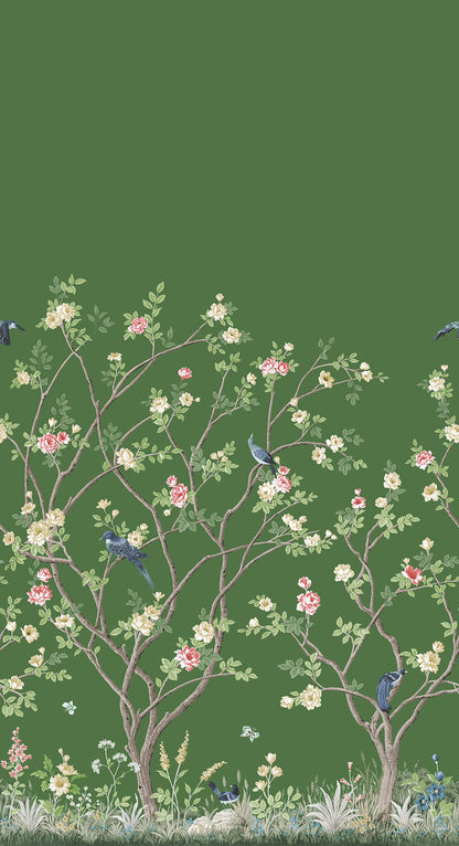 York Wallcoverings Classics Lingering Garden Green Wall Mural Traditional Florals Greens   - MU0316M