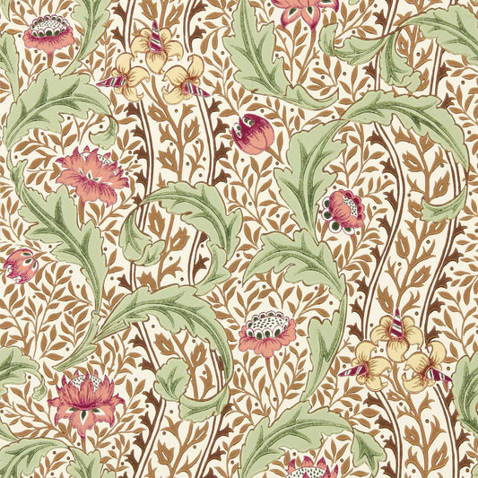 MORRIS & CO Wild Tulip & Vine Wallpaper Classic Floral Rose,Linen   - MUNW217579