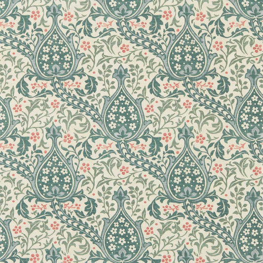 MORRIS & CO Persian Tulip Wallpaper Classic Floral Teal   - MUNW217599