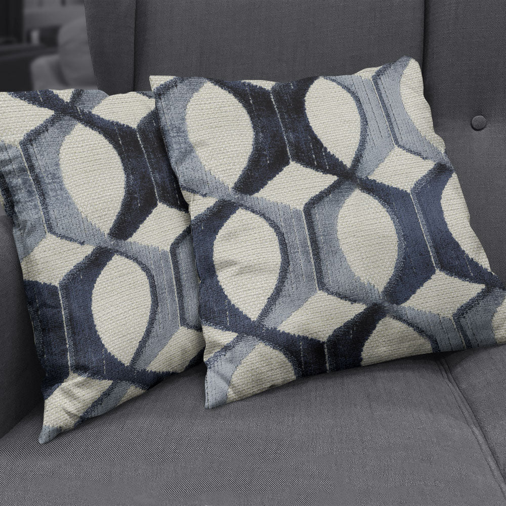 NICHOLASJOHN INC NJ-MURAL Indigo Velvet,Geometric   Fabric - NJ25-2343