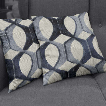 NICHOLASJOHN INC NJ-MURAL Indigo Velvet,Geometric   Fabric - NJ25-2343