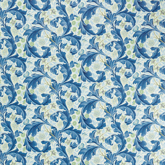 MORRIS & CO Leicester Fabric Leaves , Trees Paradise Blue   - MVOF227210