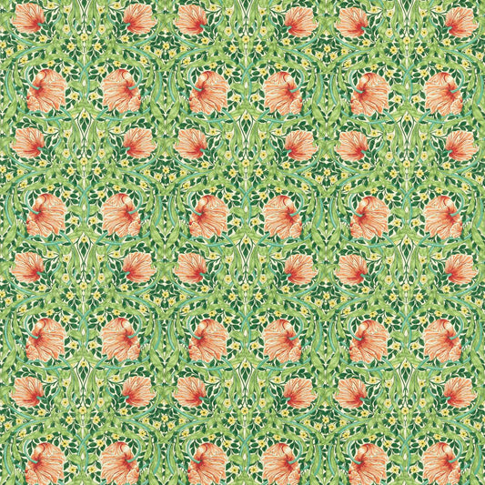 MORRIS & CO Pimpernel Fabric Contemporary, Floral Shamrock,Watermelon   - MVOF227213