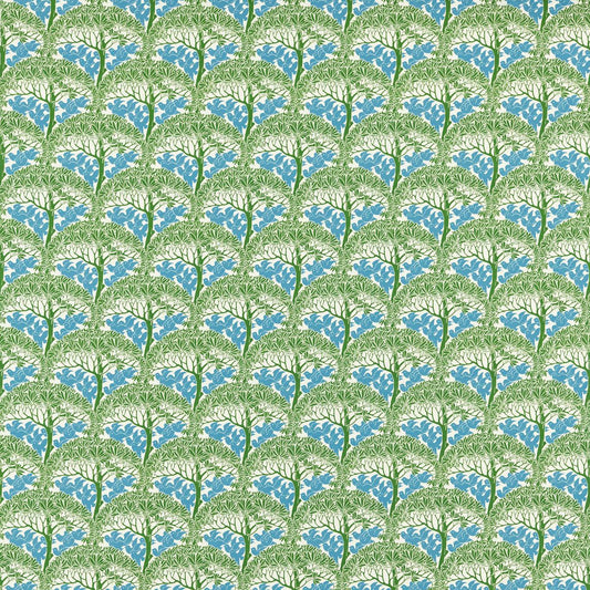 MORRIS & CO The Savaric Fabric Leaves , Trees Garden Green   - MVOF227218