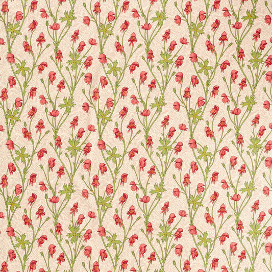 MORRIS & CO Monkshood Fabric Contemporary, Floral Rhubarb   - MVOF227220