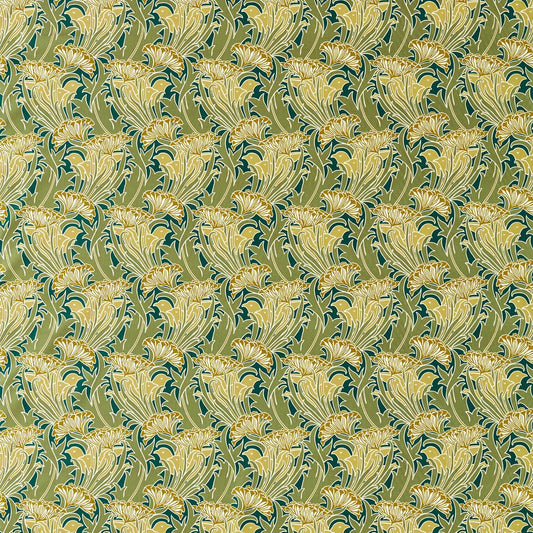 MORRIS & CO Laceflower Fabric Contemporary, Floral Pistachio,Lichen   - MVOF227228