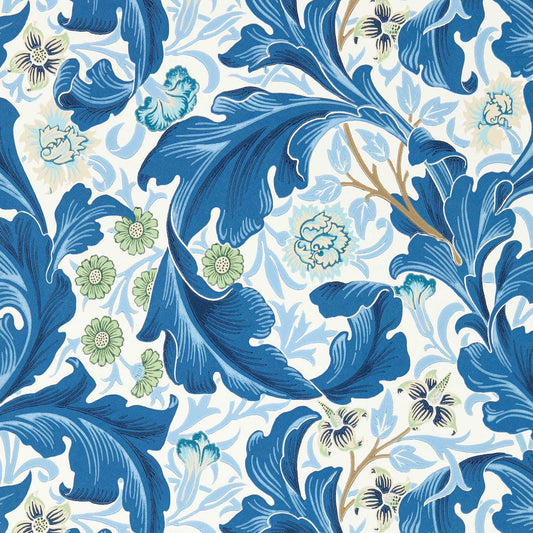 MORRIS & CO Leicester Wallpaper Leaves , Trees Paradise Blue  Surflex-Printed Wallpaper - MVOW217335