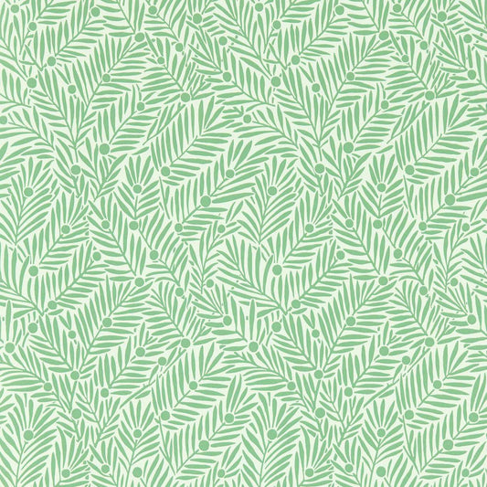 MORRIS & CO Yew & Aril Wallpaper Leaves , Trees Spearmint  Surflex-Printed Wallpaper - MVOW217346