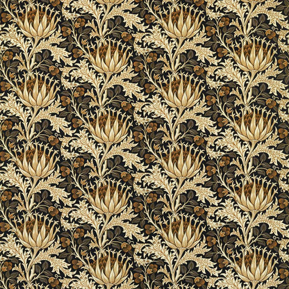 MORRIS & CO Artichoke Velvet Fabric Contemporary, Floral Midnight,Pearwood   - MWAR227003