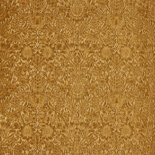 MORRIS & CO Sunflower Caffoy Velvet Fabric Contemporary, Floral Sussex Rush   - MWAR237280