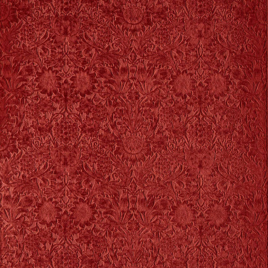 MORRIS & CO Sunflower Caffoy Velvet Fabric Contemporary, Floral Barbed Berry   - MWAR237284