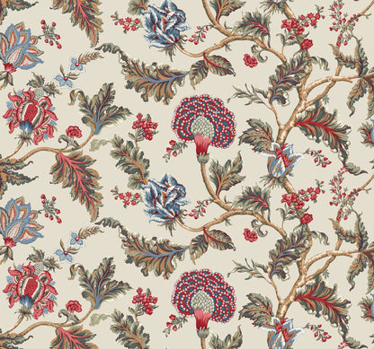 York Wallcoverings Astoria Monroe Cherry Wallpaper Traditional Florals Reds   - MX9623W
