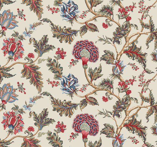 York Wallcoverings Astoria Monroe Cherry Wallpaper Traditional Florals Reds   - MX9623W