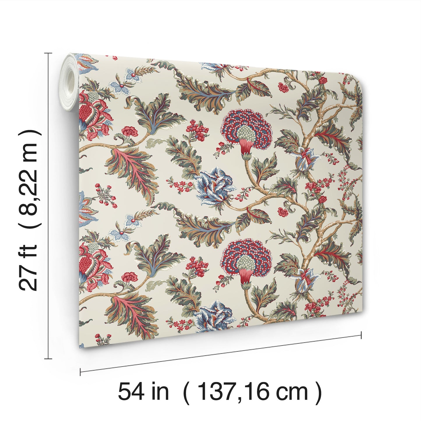 York Wallcoverings Astoria Monroe Cherry Wallpaper Traditional Florals Reds   - MX9623W