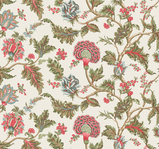 York Wallcoverings Astoria Monroe Rhubarb Wallpaper Traditional Florals Pinks   - MX9625W