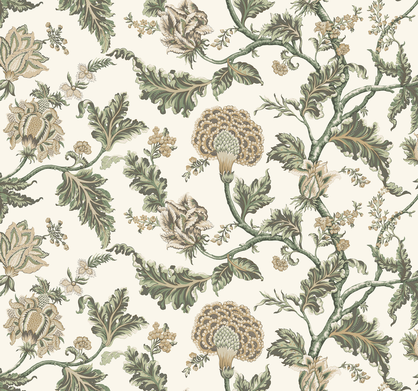 York Wallcoverings Astoria Monroe Green Wallpaper Traditional Florals Greens   - MX9626W