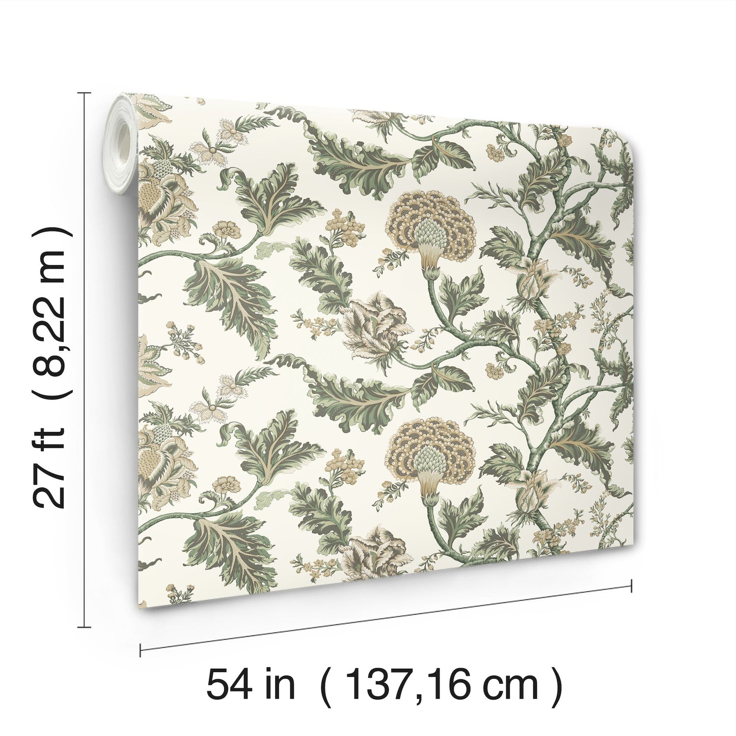York Wallcoverings Astoria Monroe Green Wallpaper Traditional Florals Greens   - MX9626W