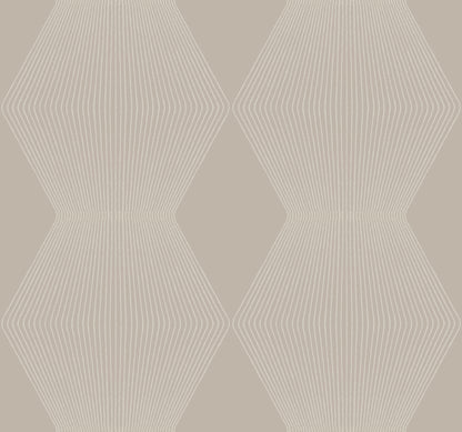 York Wallcoverings Astoria Diamond Legacy Taupe Wallpaper Modern Geometrics Neutrals   - MX9632