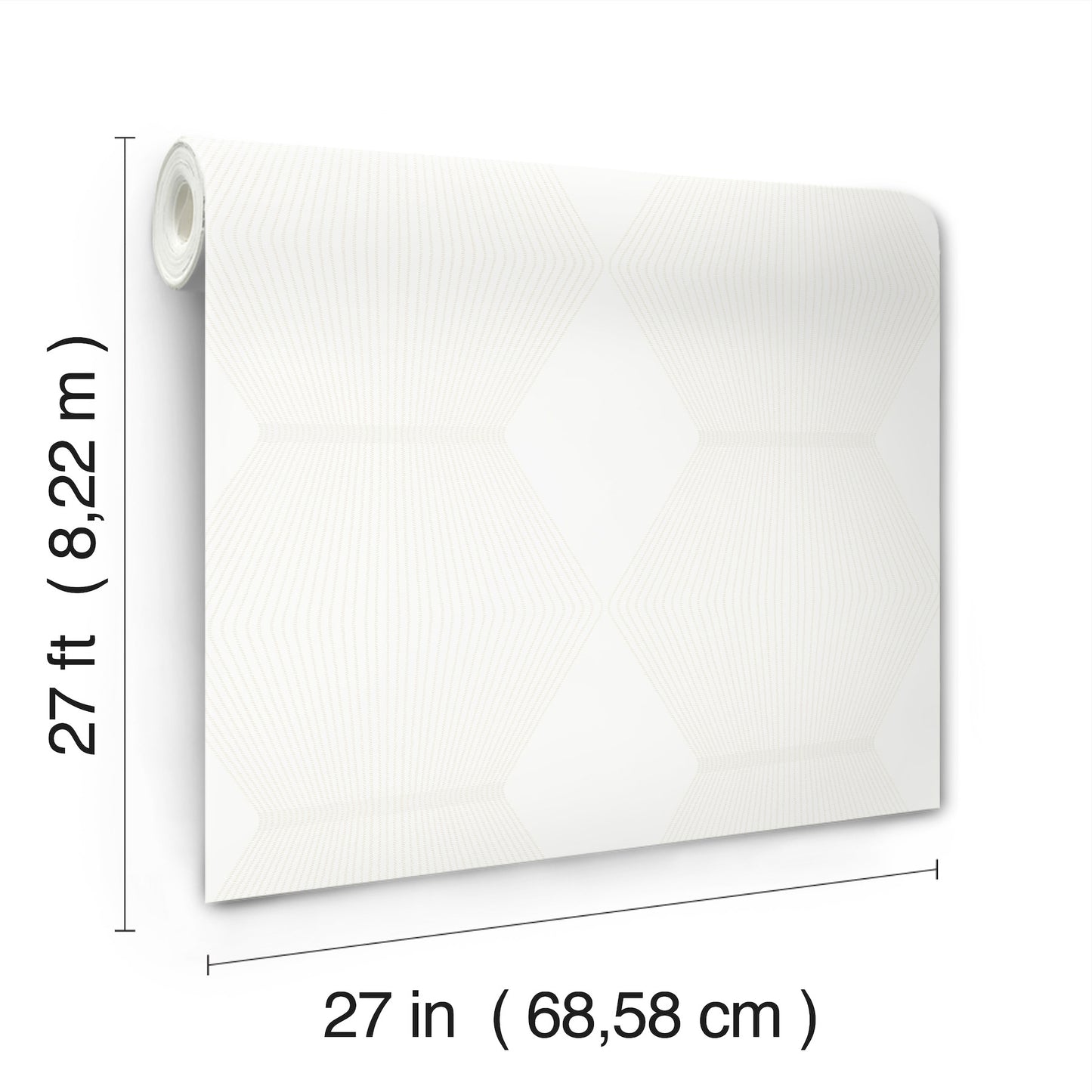 York Wallcoverings Astoria Diamond Legacy White Wallpaper Modern Geometrics Whites and Off-Whites   - MX9634