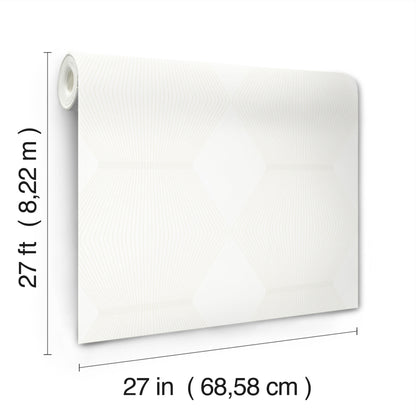 York Wallcoverings Astoria Diamond Legacy White Wallpaper Modern Geometrics Whites and Off-Whites   - MX9634