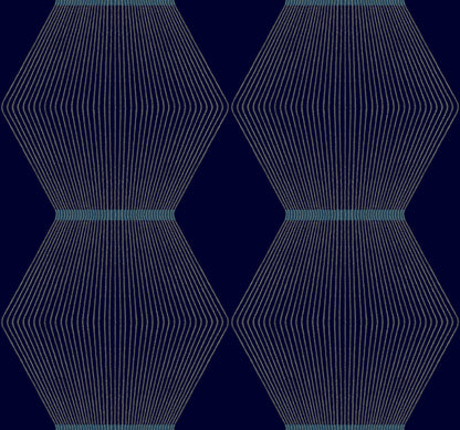 York Wallcoverings Astoria Diamond Legacy Navy Wallpaper Modern Geometrics Blues   - MX9635