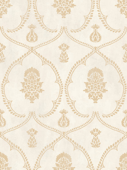 York Wallcoverings Astoria Royal Damask Soft Gold Wallpaper Traditional Damasks Yellows   - MX9643