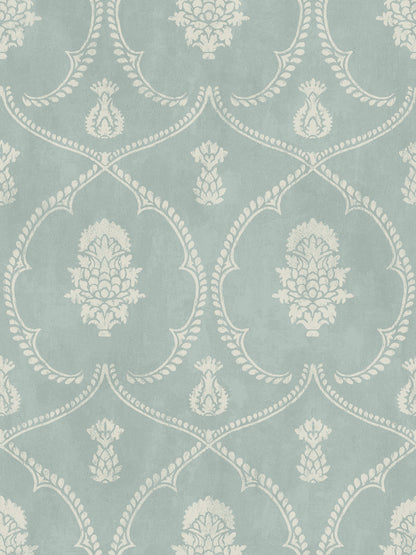 York Wallcoverings Astoria Royal Damask Jade Wallpaper Traditional Damasks Blues   - MX9645