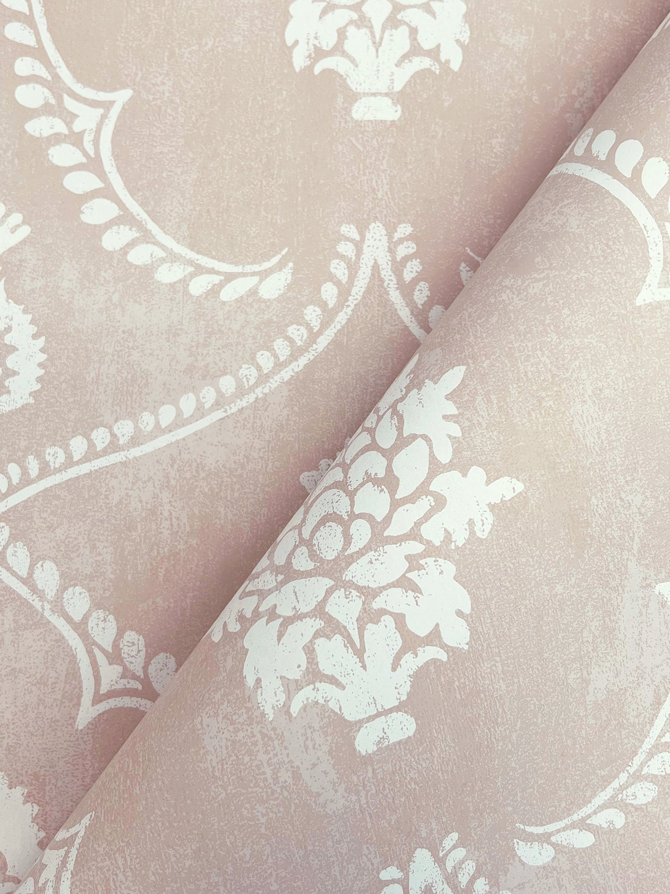 York Wallcoverings Astoria Royal Damask Blush Wallpaper Traditional Damasks Pinks   - MX9646