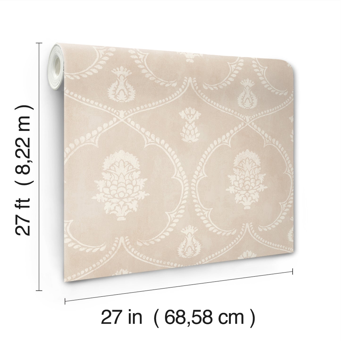 York Wallcoverings Astoria Royal Damask Blush Wallpaper Traditional Damasks Pinks   - MX9646