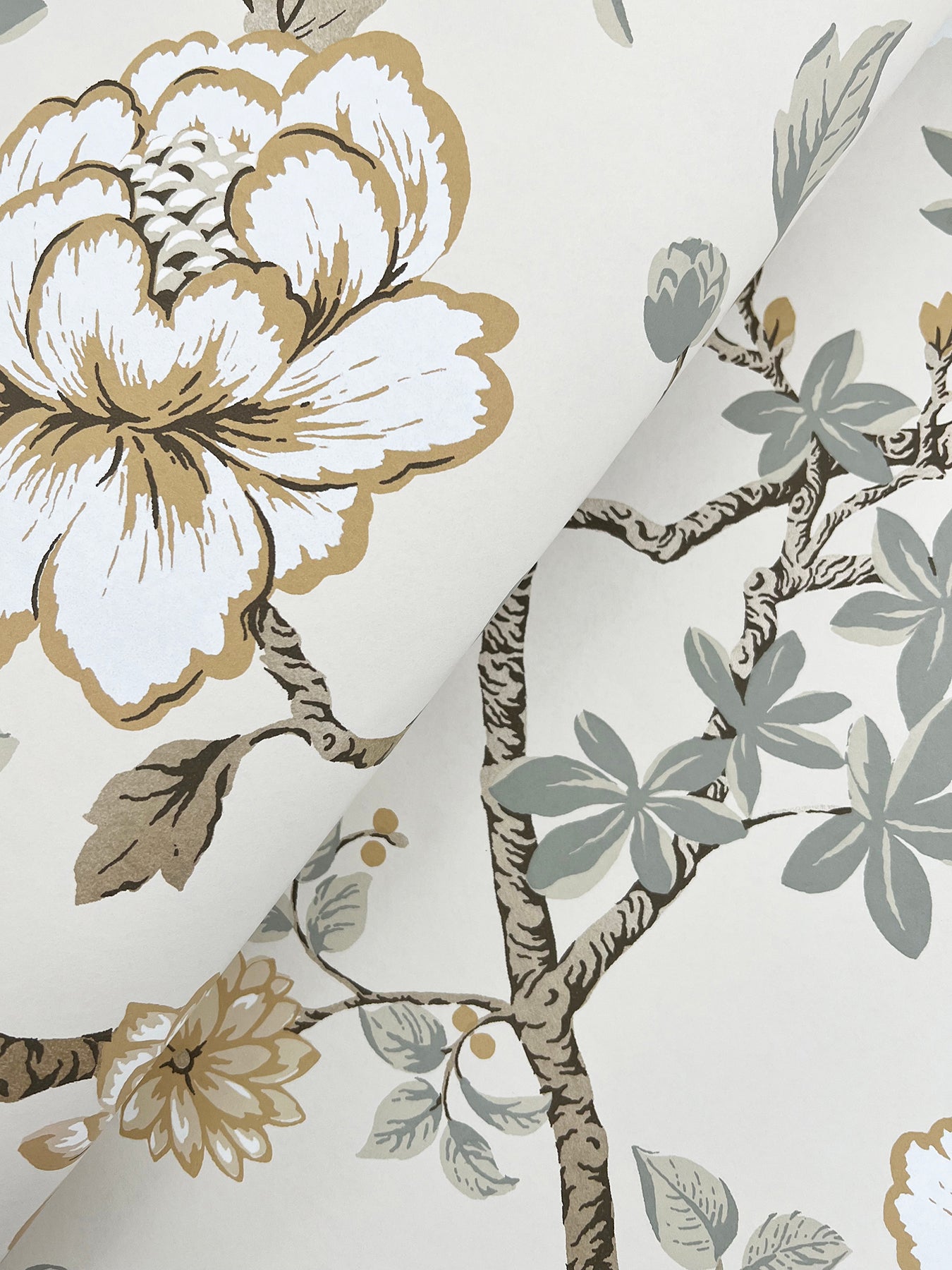 York Wallcoverings Astoria Courtyard Botanical Neutral Wallpaper Traditional Botanical Neutrals   - MX9655