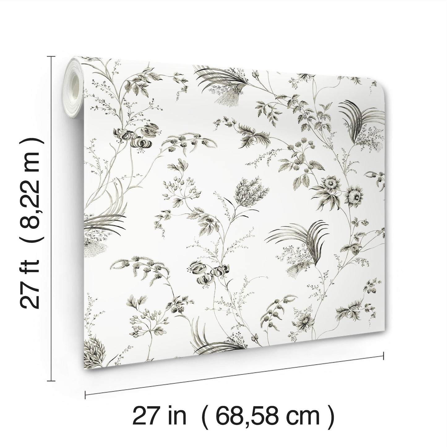 York Wallcoverings Astoria Floral Lace Black Wallpaper Traditional Florals Blacks   - MX9682