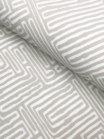 York Wallcoverings Astoria Passages Taupe Wallpaper Modern Geometrics Greys   - MX9685