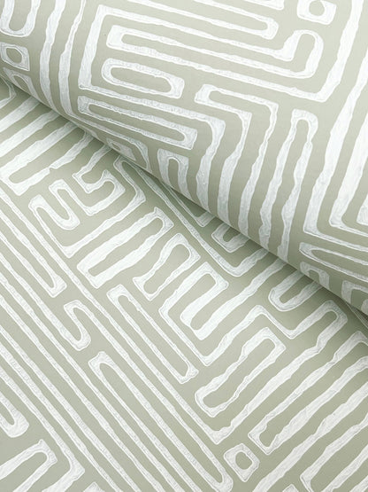 York Wallcoverings Astoria Passages Green Wallpaper Modern Geometrics Greens   - MX9688