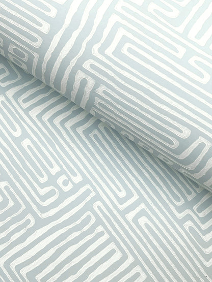 York Wallcoverings Astoria Passages Blue Wallpaper Modern Geometrics Blues   - MX9689