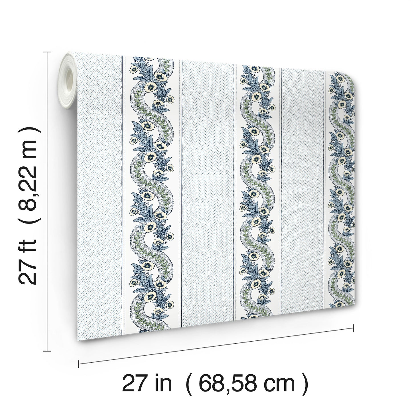 York Wallcoverings Astoria Abbey's Garland Aqua Wallpaper Traditional Florals Blues   - MX9692