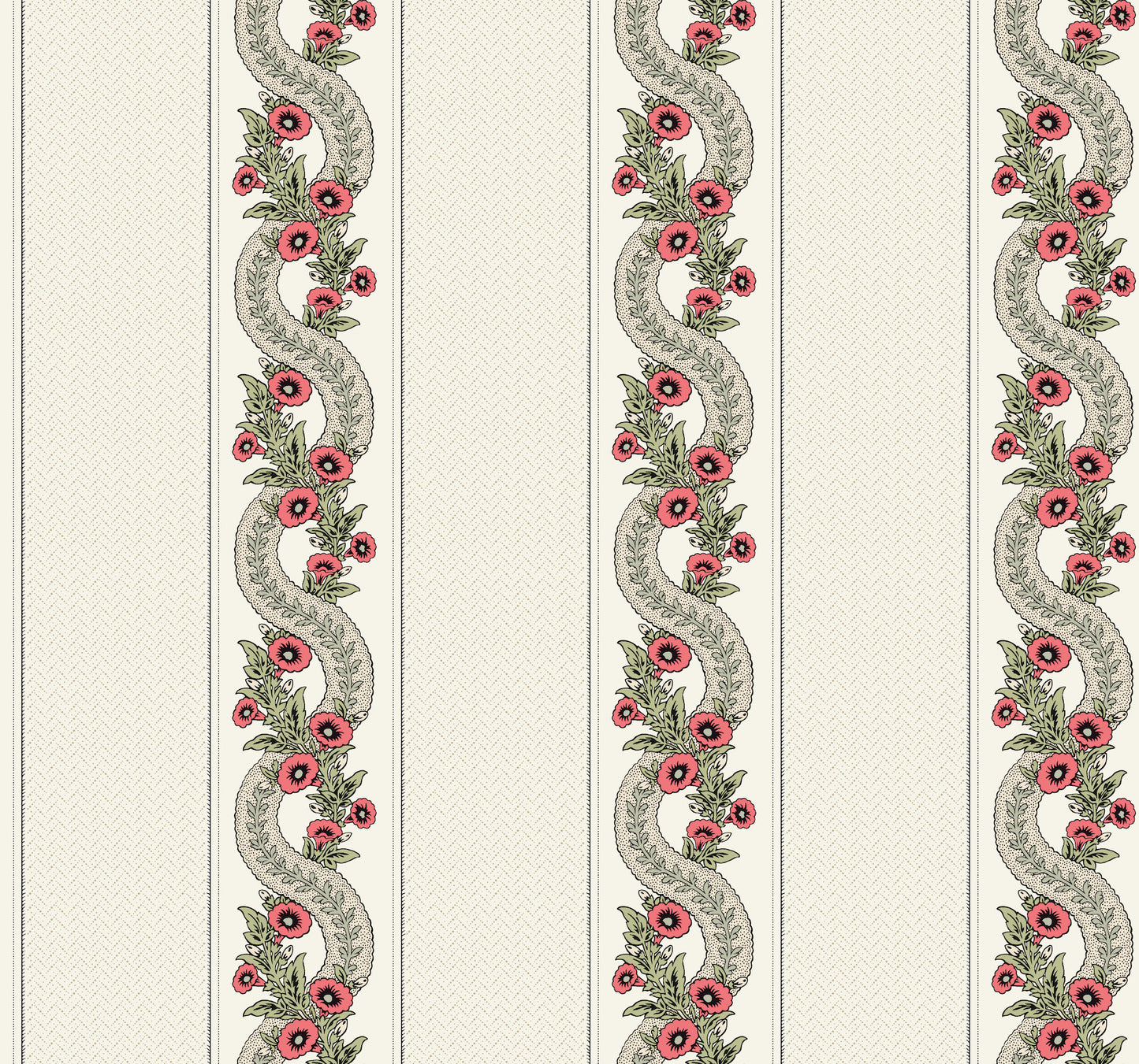 York Wallcoverings Astoria Abbey's Garland Red and Green Wallpaper Traditional Florals Reds   - MX9693