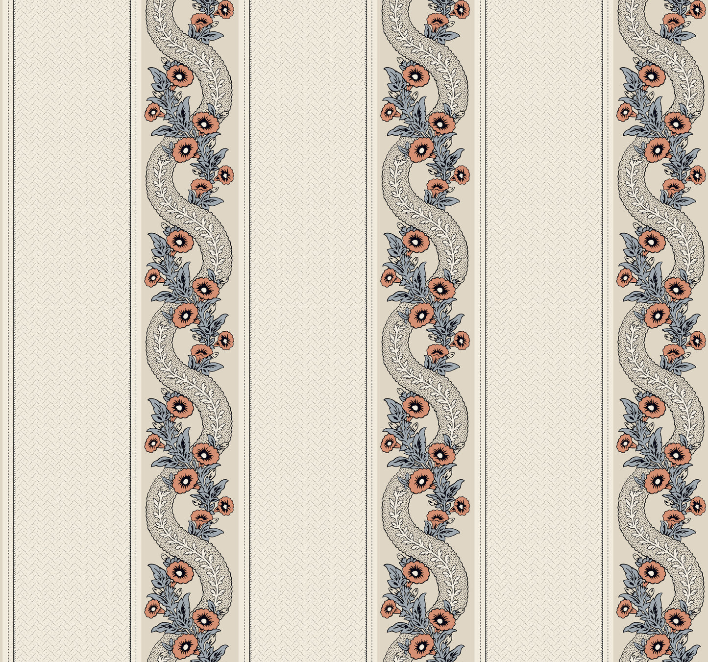 York Wallcoverings Grasscloth and Natural Resource Abbey's Garland Coral Wallpaper Traditional Florals Oranges   - MX9696