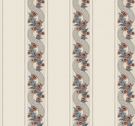 York Wallcoverings Grasscloth and Natural Resource Abbey's Garland Coral Wallpaper Traditional Florals Oranges   - MX9696
