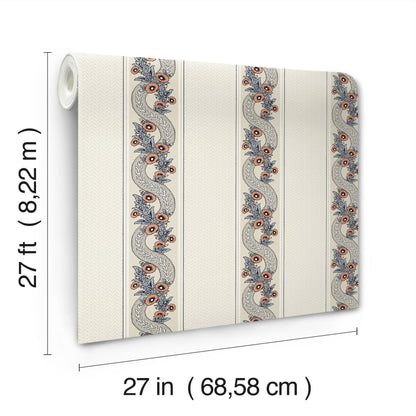 York Wallcoverings Grasscloth and Natural Resource Abbey's Garland Coral Wallpaper Traditional Florals Oranges   - MX9696